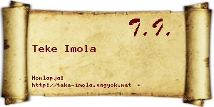 Teke Imola névjegykártya